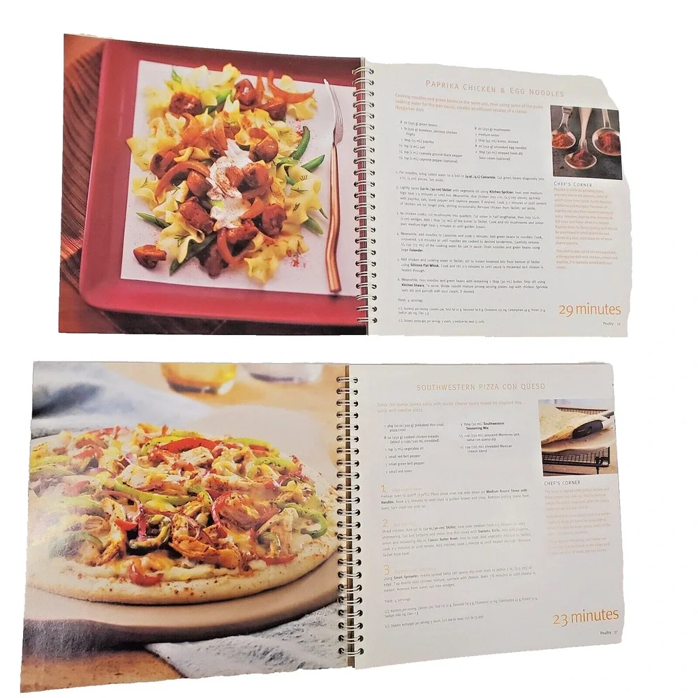 Pampered Chef Cookbook Lot Recipes 29 Mins To Dinner Y2K Cookbooks Cooking Book